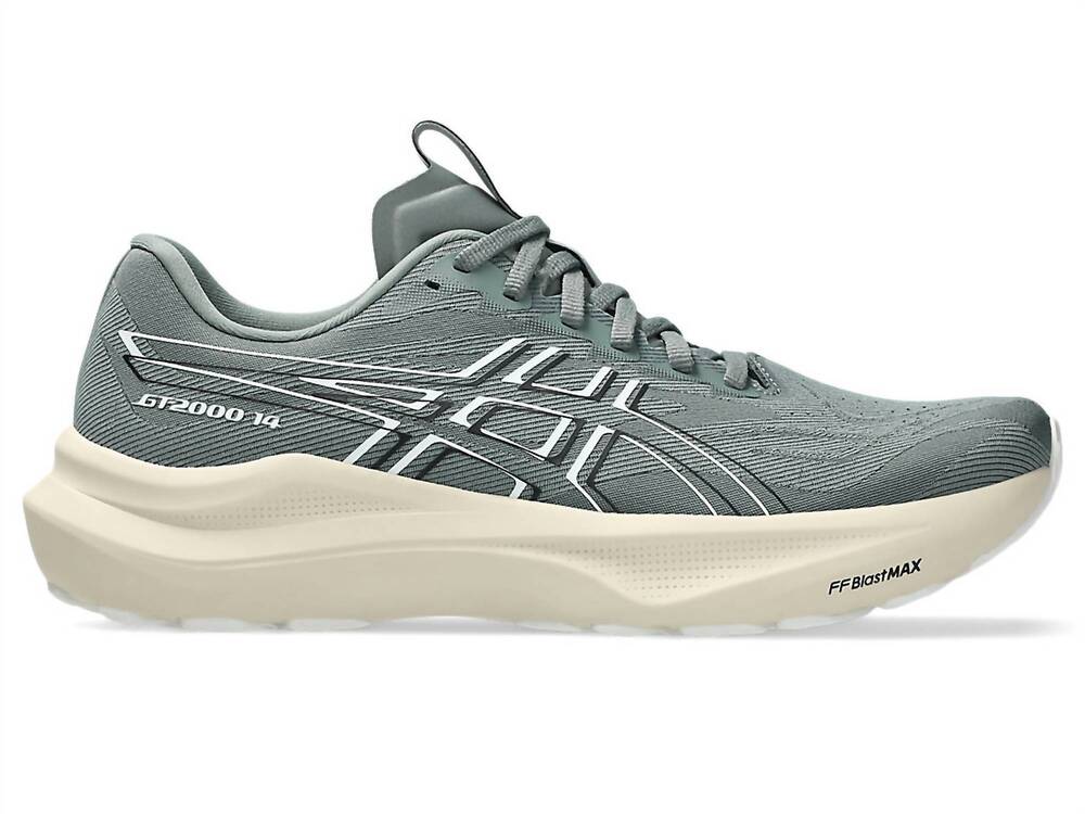 NEW ASICS men's gt-2000 14 running shoes in monument / white